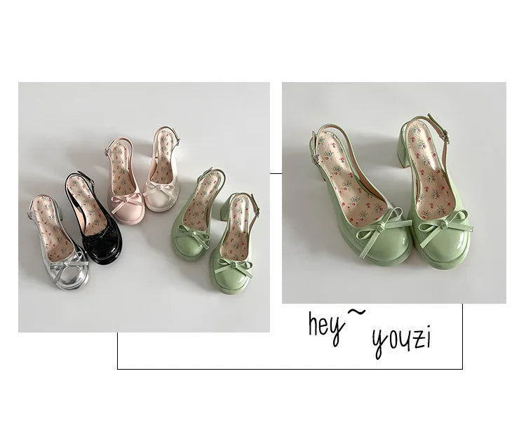 LBSFY -Women's High-heel Sandals Fashion Thick Heel Butterfly-knot Women Sandals 2025 Summer Ladies Outdoor Gladiator Sandalias