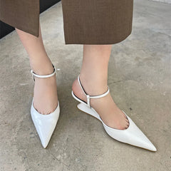 LBSFY  - New Luxury Wedge Sandals Women Pumps Pointed Toe High Heel Brand Designer Slippers Black Rose Platform Elegant Party Dress Shoes