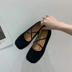 LBSFY  -  New Brand Women Flats Fashion Square Toe Shallow Mary Jane Shoes Soft Casual Ballet Shoes Slingback Shoes
