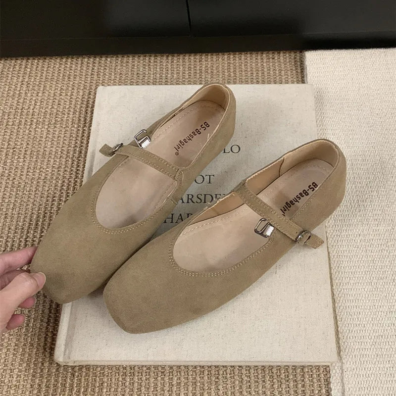 LBSFY  - Spring New Women Flats Round Toe Shallow Slip On Ladies Casual  Soft Leather Ballet Shoes Eelgant Dress Shoes