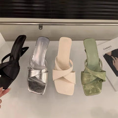 LBSFY -New Summer Slope Heel Women Slippers Shoes Fashion Open Toe Shoes Design Style Banquet Party Sandals Shoes