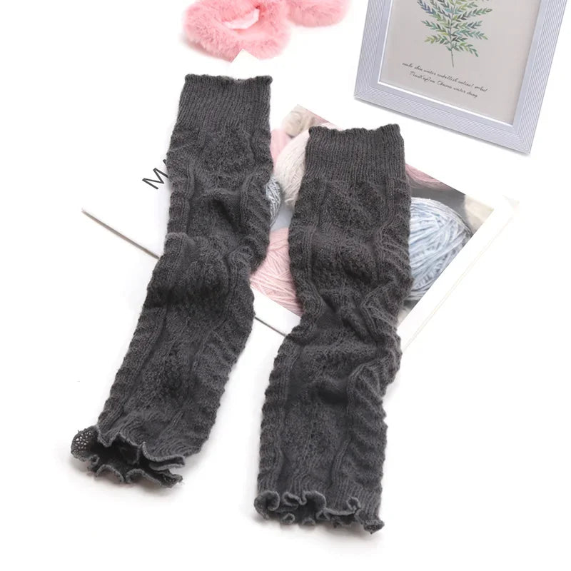 Lbsfy New Spring Japanese Style Lolita Warm Leg Thin Knitted Socks Girl Foot Covers Leg Warmers for Women Knee Warmers JK Socks