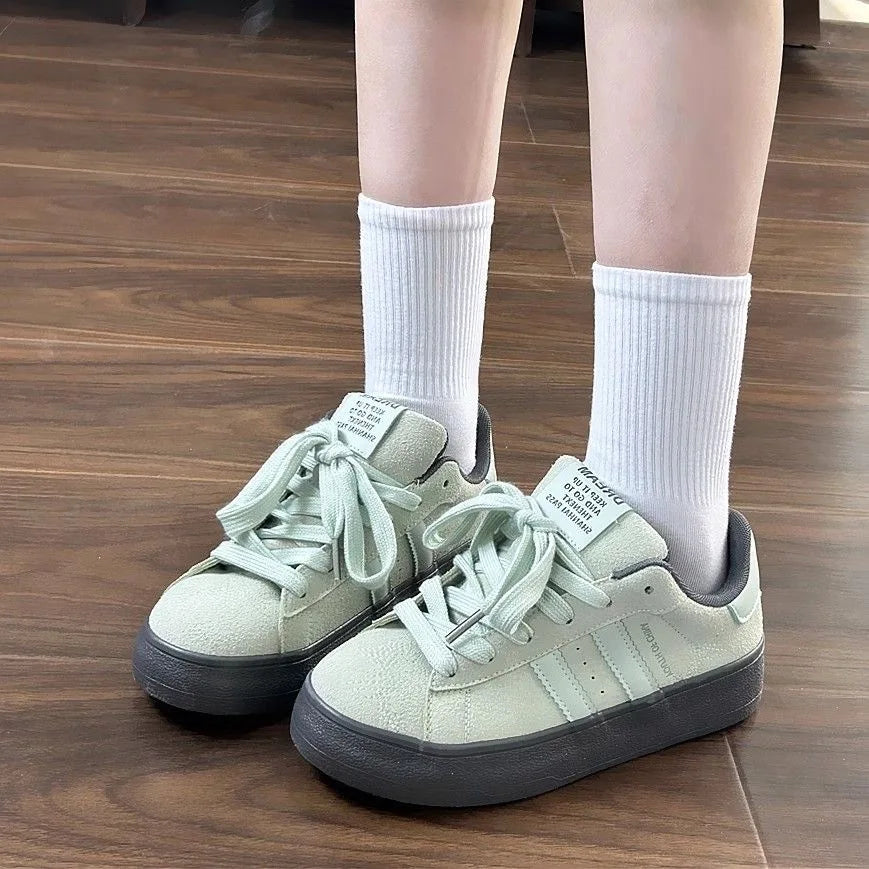 LBSFY  -  Retro Stripe Platform Sneakers for Women Fashion Casual Spring Autumn Board Shoes Female New Designer Zapatos De Mujer