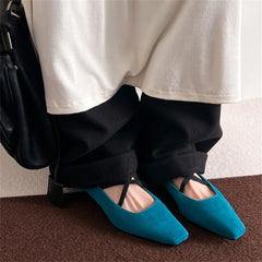 LBSFY  -   Women Sexy Pointed Toe Low Heel Pumps Sexy Horsehair Suede Leather Party Street Fashion Women's Shoes Pumps