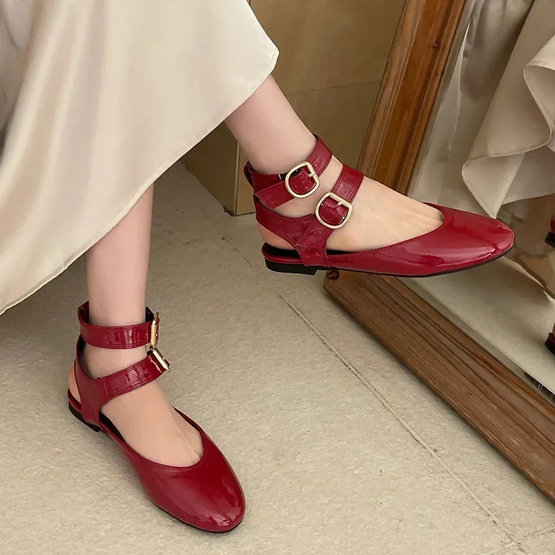 LBSFY  -  Soft Sole Ankle Strap Flat Mary Jane Shoes Women Belt Buckle Fashion Comfy Casual Shoes 2025 New Footwear Women Zapatos De Mujer