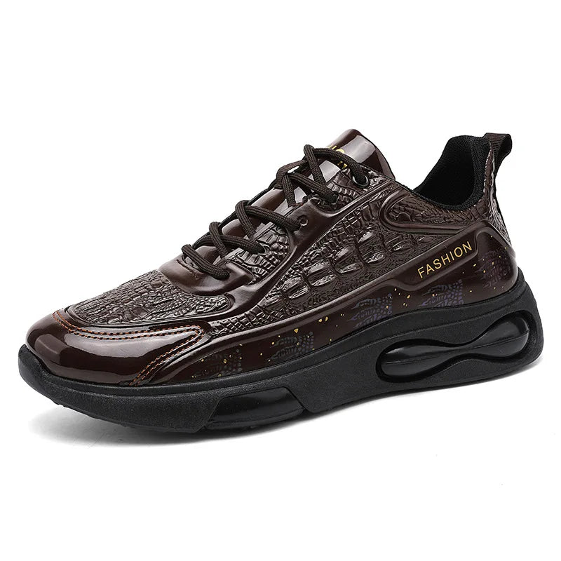 LBSFY -Men Fashion Leather Shoes Alligator Lines Sports Shoes Autumn Cushioning Sneakers Men Trendy Casual Jogging Running Shoes