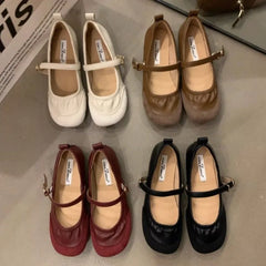 LBSFY -Silvery Women Ballet Flats Fashion Ladies Casual Soft Sole Flats Spring Women's Comfort Shallow Ballerina Shoes