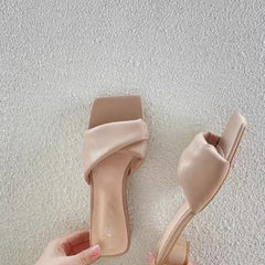 LBSFY -Women New Luxury Sandals Shoes Summer Mid Heels Chunky Casual Designer Dress Pumps Slingback Mules Shoes Zapatos Ladies