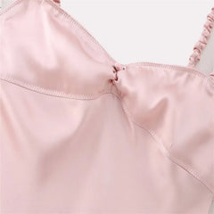 LBSFY -Satin Solid Color Pink Sweet Casual Long Dress Backless Sexy Sleeveless Slim Women Summer Dress Female Clothing 2025 New