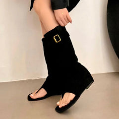 LBSFY -Fashion Open Clip Toe Pleated Ankle Boots Sandals Women Short Booties Designer Wedges High Heels Ladies Shoes