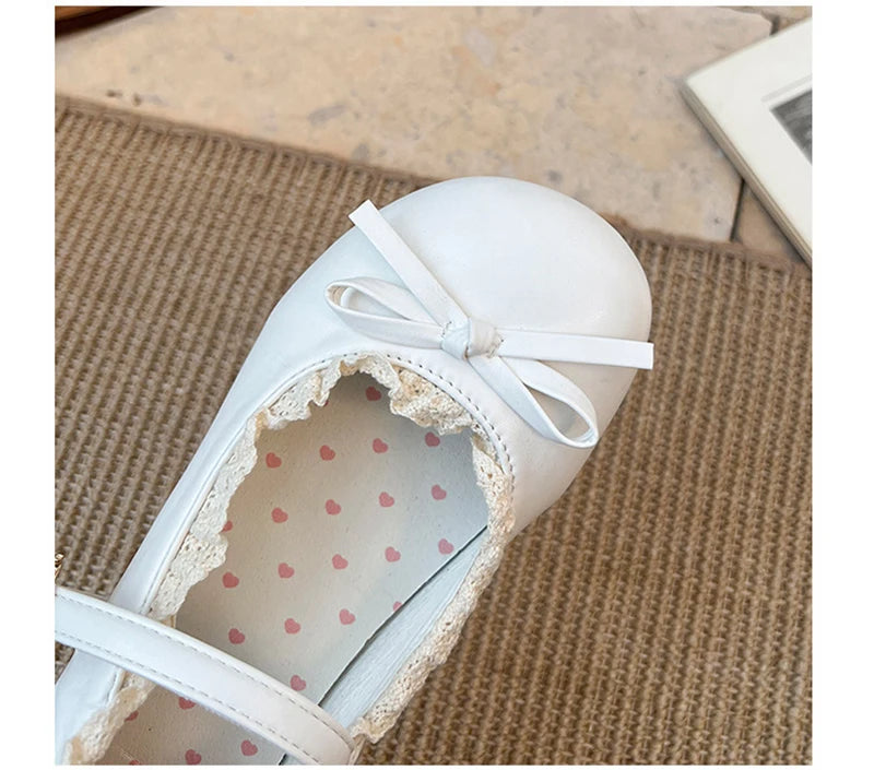 LBSFY -Spring New Butterfly-knot Women Flats Round Toe Shallow Ladies Casual Ballet Shoes Soft Leather Eelgant Dress Shoes