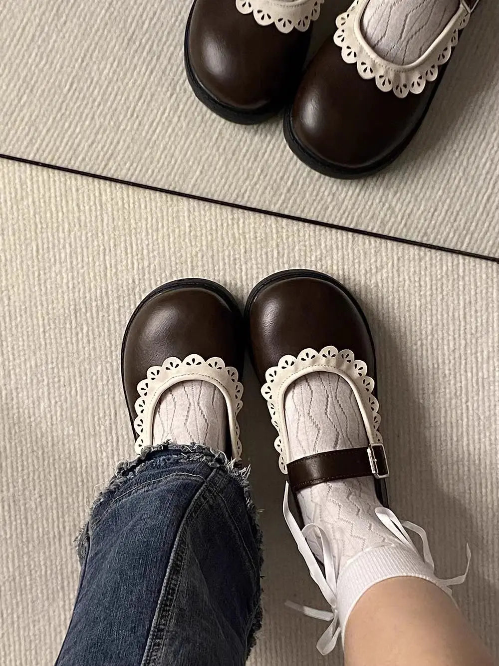 LBSFY -Woman Pumps Gothic Shoes for Women Kawaii Mary Jane Evening Black Cute Low Heel Elegant Japanese Style Lolita Round Toe L Korean