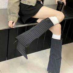 LBSFY  -   Women Knee High Boots Thin Heel Denim Point Toe Winter Retro Shoes Botas Mujer