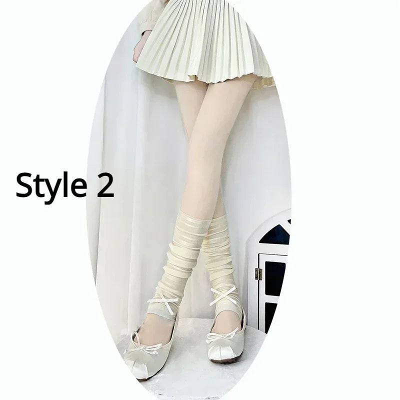 Lbsfy Japanese Sexy Women Over The Knee Leg Cover Lace Ruffles Leg Socks Party Y2K Women Punk Harajuku Leg Warmers JK Accessories