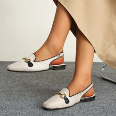 LBSFY -2026 Women Platform Sandals Anti-slip Closed Toe Metal Shoes Women Flat Outdoor Round Toe Wedge Sandals Women Sandalias De Mujer