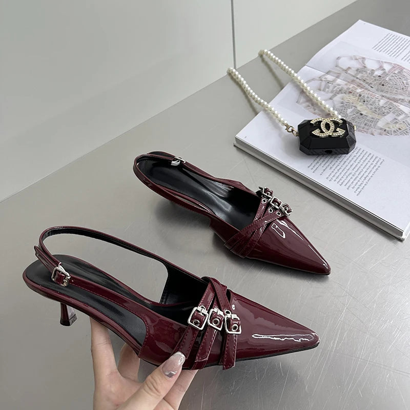 LBSFY  Summer Sliver High Heel Women Sandals Fashion Pointed Toe Shoes Ladies Elegant Dancing Party Party Club Shoes