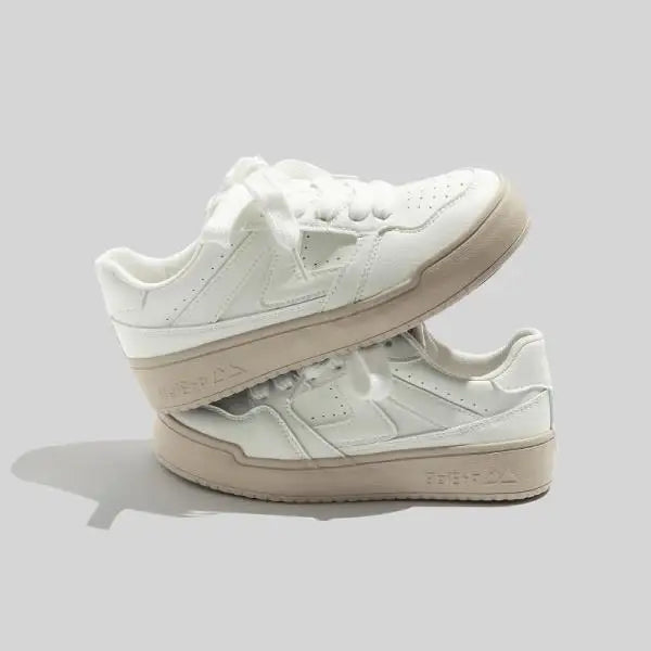 LBSFY  -  Retro Woman Shoes Tennis Female All-Match Round Toe Mixed Colors Flats Casual Sneaker Breathable Comfortable New Dress Rubber PU