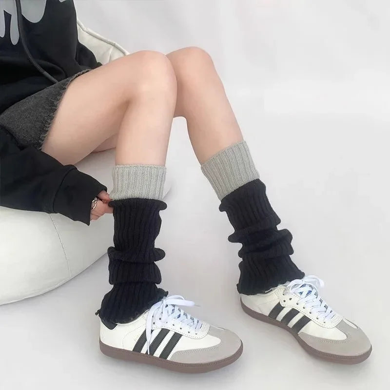Lbsfy Y2K Women's Leg Warmers Japanese Lolita Long Socks Wool Knitted Foot Cover Arm Warmer Autumn Winter Crochet Heap Sock Boot Cuffs
