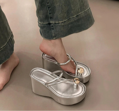 LBSFY - Summer Platform Wedges Heel Women Flip Flop Fashion Clip Toe Slippers Shoes Beach Vacation Female Slides