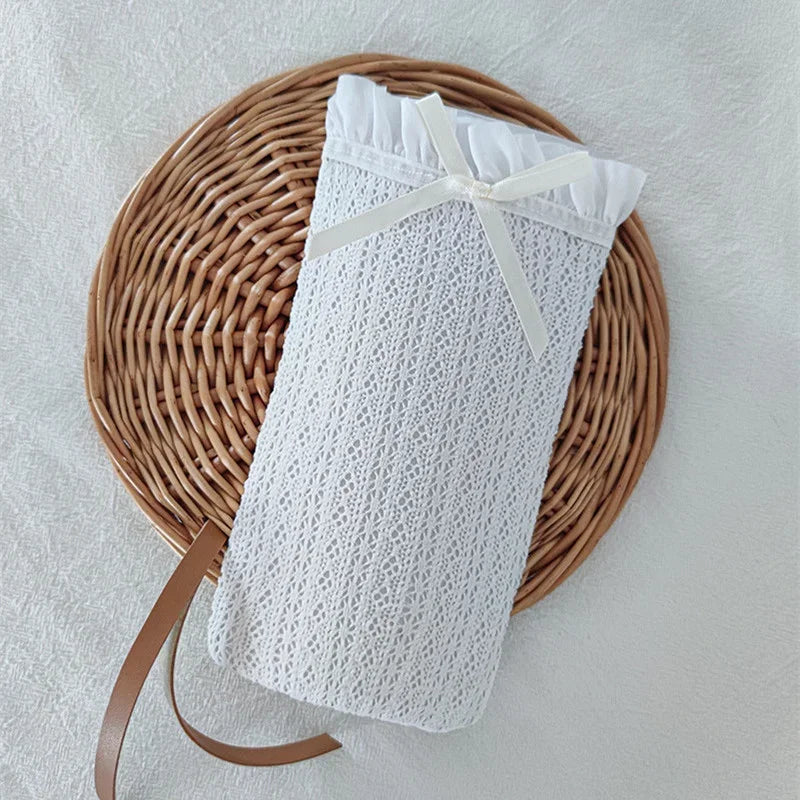 Lbsfy Japanese Retro Women Stockings Ruffle Long Socks Lolita Style White Lace Knee High Sock Sweet Girls Cute Bow Thigh High Stocking