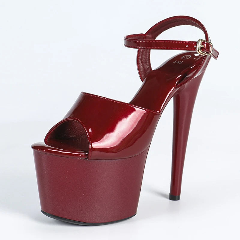 LBSFY  -Catwalk Women Sexy 17CM Fetish Sandals Platform Peep Toe Stripper Pole Dance Extreme High Heels Wedding Banquet Shoe