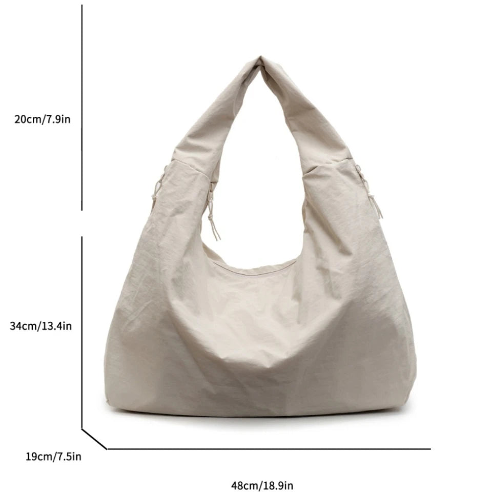 LBSFY -Japanese Fashion Casual Nylon Tote Bag Women 2025 New Style Trend All-match Large Capacity Underarm Bag Commuter Shoulder Bag