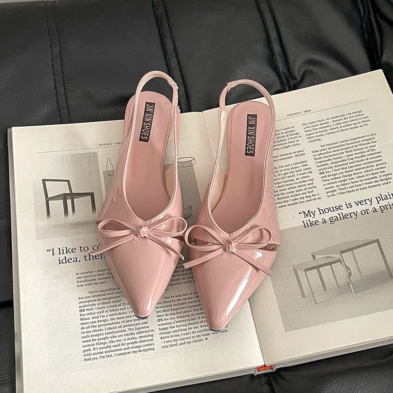 LBSFY  -Summer Women Cover Toe Sandals Fashion Butterfly-knot Singbacks Shoes Ladies Elegant Party Dress Low Heel Sandalias