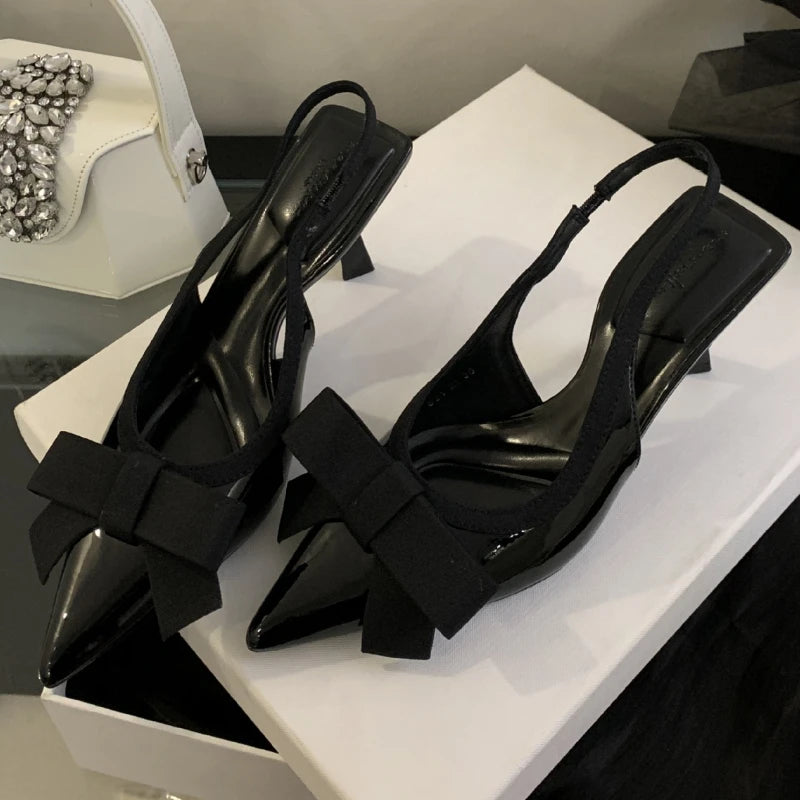 Lbsfy Butterfly-knot Sexy Pointed Toe High Heels Women Fashion Elegant Party Dress Shoes Brand Design Slingbacks Sandals Women Pumps