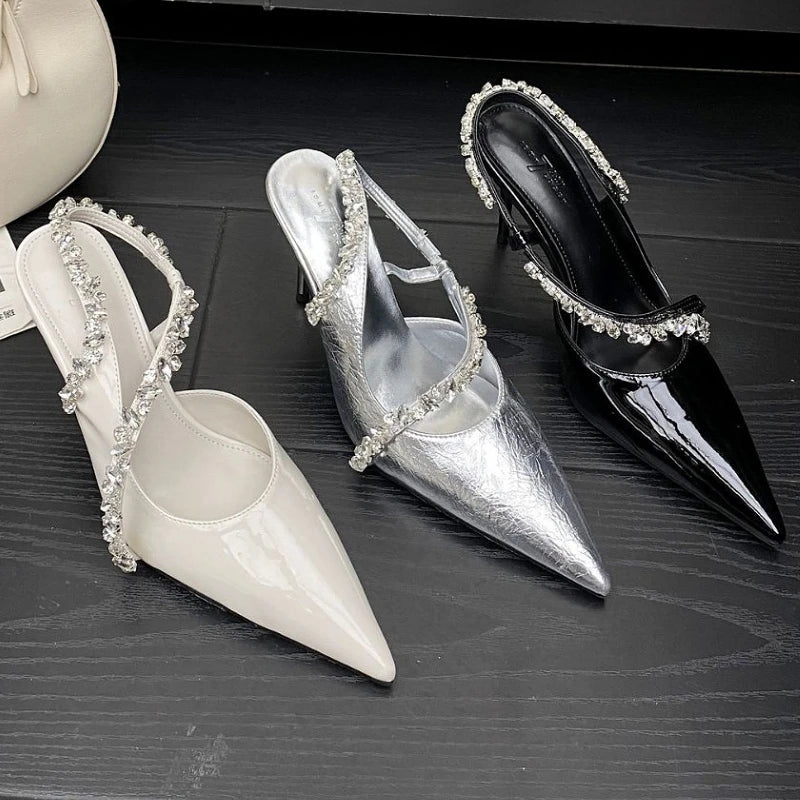 Lbsfy Luxury Rhinestone Sexy High Heels Party Shoes Party Shoe Pointed Toe Pumps Ladies Elegant Fashion Crystal Designer Sandals Women