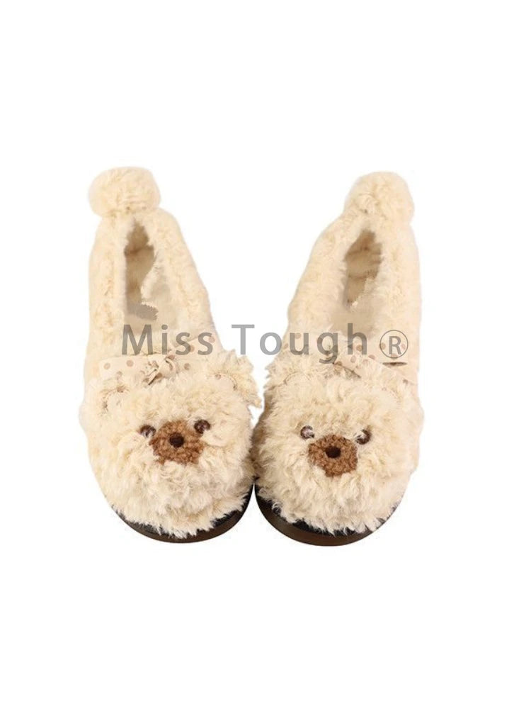 LBSFY  -  Winter New Original Lolita Fur Shoes Women Sweet Japanese Cute Big Head Doll Shoes Female Student Mary Jane Cute Cotton Shoes