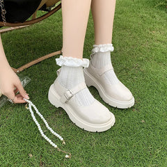 LBSFY -Women's Luxury Beaded Mary Jane Leather Shoes Spring/Autumn Fashion Comfortable Elegant Flat Black Walking Shoes Zapatos Mujer