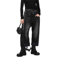LBSFY  -  European Station Roman Style Belt Buckle Rivet Knight Boots Women's Thick Soled Motorcycle Boots Not Over The Knee Long Boots