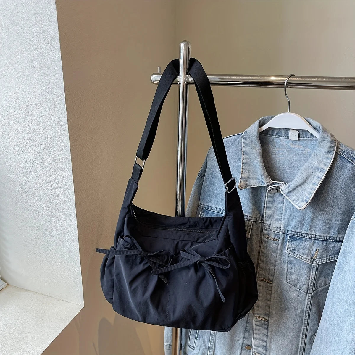 LBSFY -Fitness Bag Tote Bag Casual Versatile Day Series Large Capacity Summer Travel Simple Solid Color Light Commuter Shoulder Bag