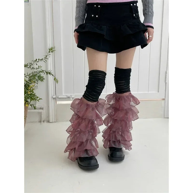 Lbsfy Women's Underwear Casual Tights Legging Lolita Woman Socks Sexy Knee-socks Pleated Ruffle Design Stockings Women's Lace Stocking