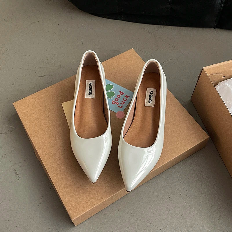 LBSFY  Spring Autumn Pointed Toe Women Mary Jane Shoes Comfort Internal elevation Shoes Ladies Casual Slip On Footwear