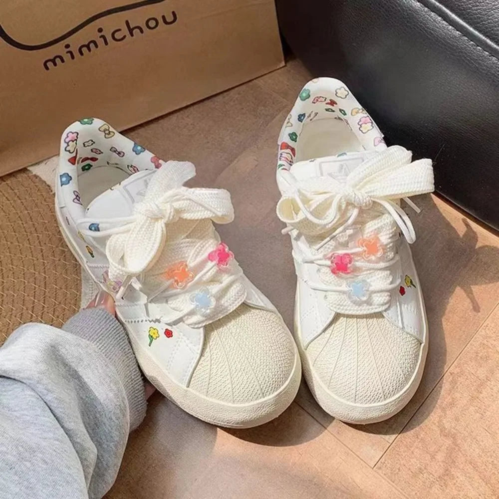 LBSFY  -  fashion Shell Head Shoes for Women 2024 Spring and Autumn Korean Version New Designer Students Casual Sneakers Female