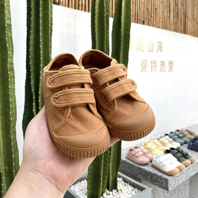 LBSFY  - Retro Kids Solid Cloth Shoes Canvas Low Top Children Sneakers Korean Style School Student Sport Shoes Baby Toddler Denim Zapatos