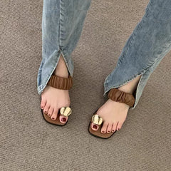 LBSFY  -  2024 Summers Clip Toe Women Slippers Fashion Elegant Low Heel Slides Shoes Ladies Casaul Outdoor Beach Sandalias Flip Flop