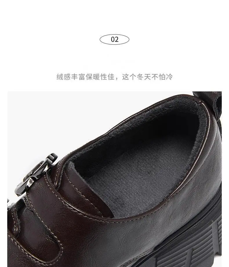 LBSFY -Women's High Heel Soft Leather Shoes Spring Thick Bottom Platform Mary Jane Shoes Retro Japanese Jk Uniform Lolita Shoes Women