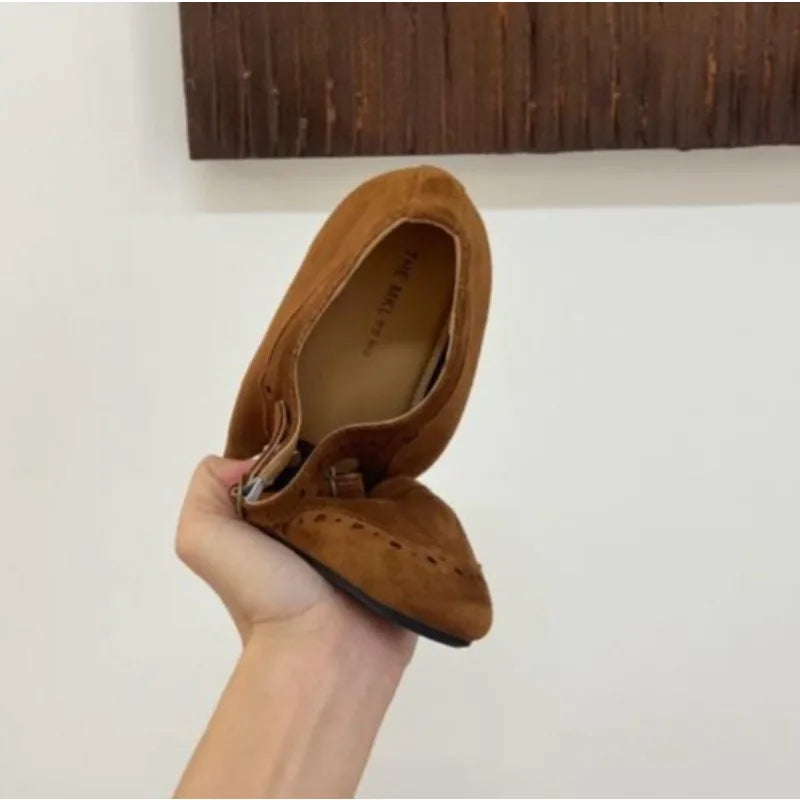 LBSFY -New Mary Janes Flats Shoes Ballet Casual Sneakers Women Sandals Loafers Trend Shallow Dress Suede Comfort Zapatos Mujer