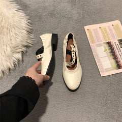 LBSFY  -  2024 Spring Women Grandma's Flat Shoes Fashion Round Toe Shallow Slip On Female Casual Mary Jane Shoes Soft Flat Heel Zapatos