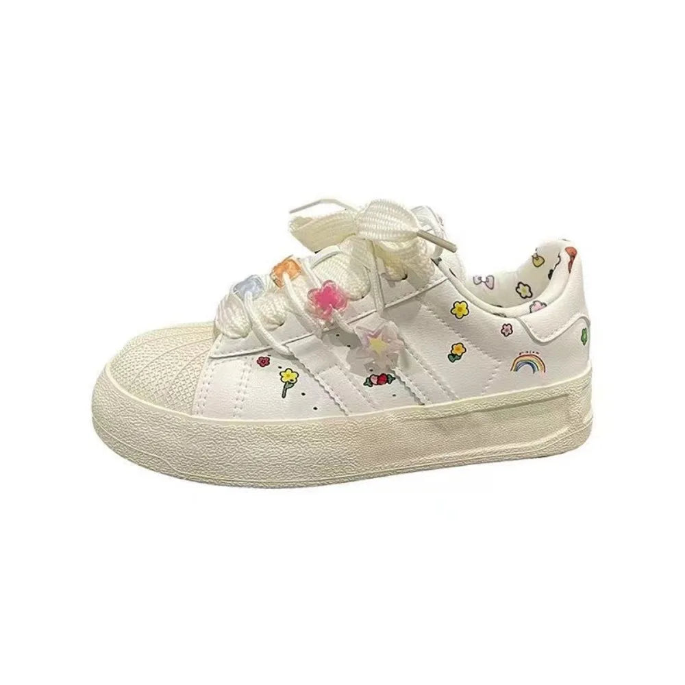 LBSFY  -  fashion Shell Head Shoes for Women 2024 Spring and Autumn Korean Version New Designer Students Casual Sneakers Female