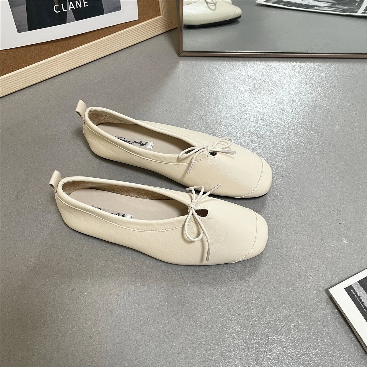 LBSFY  -Brand Women's Vintage Flats Comfortable Leather Ballet Shoes Female Soft  Dress Shoes Mujer Slip On Loafers Mujer
