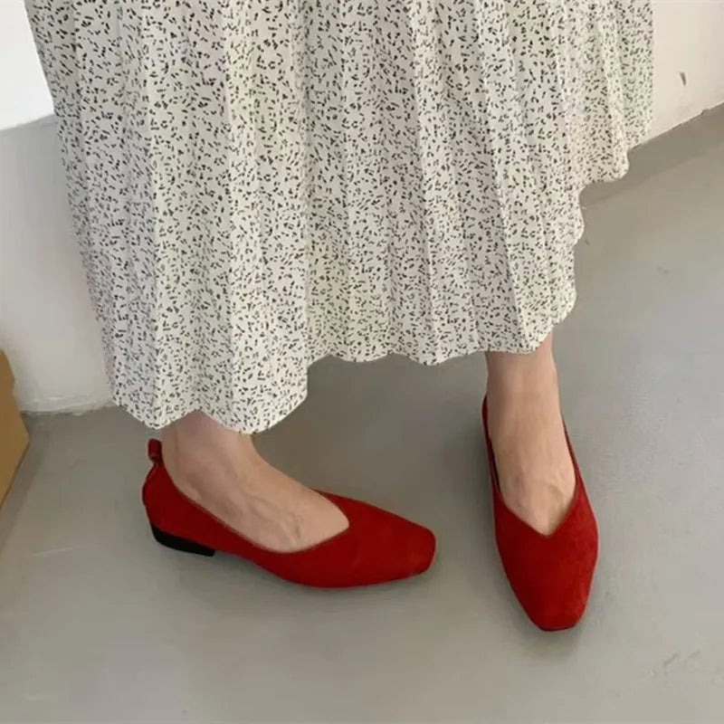 LBSFY  -Women's Flats Round Toe Vintage Soft Loafers Comfortable Leather Slip On Ballet Shoes Female Dress Shoes Mujer