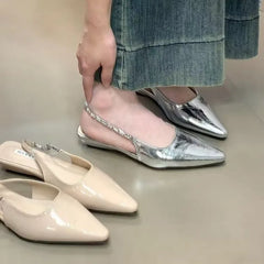 LBSFY -New Style Women's Fashion Heels Sandals Pointed Toe Elegant Shoes Fashion Slingback Slippers Summer Dress Flip Flops Sandalias