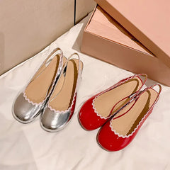 LBSFY  -  Fashion Sandals Women's New High Quality Genuine Leather Round Head Lace Open Heel Shoes Modern Women's Shoes