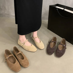 LBSFY -Brand New Women Flats Round Toe Shallow Slip On Ladies Casual Ballet Shoes Soft Leather Eelgant Dress Shoes Mujer Size