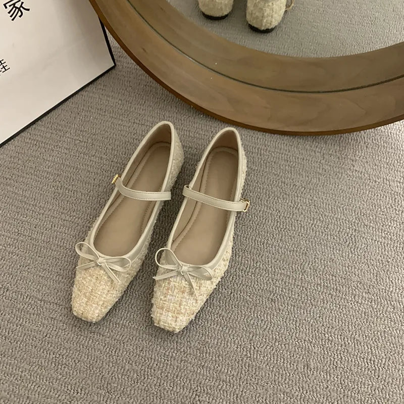 LBSFY -Elegant Loafers Shoes Spring Autumn Women Buckle Soft Sole Mary Jane Single Shoes Women Fashion Round Toe Granny Flats Shoes