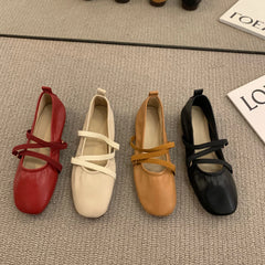 LBSFY -Women Shoes Brand Designer Mary Janes Shoes Woman Square Toe Japanned Leather Flats Vintage Narrow Band Loafers