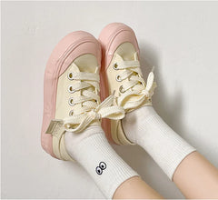 LBSFY  -  Canvas Shoes Women Platform Sneakers Ins Fashion Designer Female Vulcanize Shoes Round Toe Flat Shoe Low-top Casual Ladies Shoes